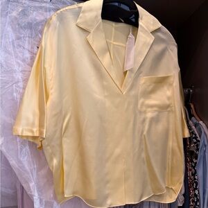 Vince, Silk Top, NTW, size small, color - lemon glow